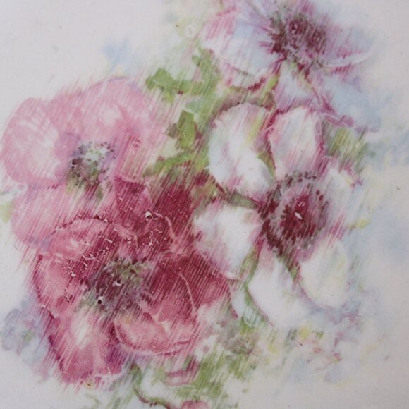 Vintage 1940s 1950s Serving Bowl, Porcelain Decorative Wild Flower Painted China - Picture 2 of 10